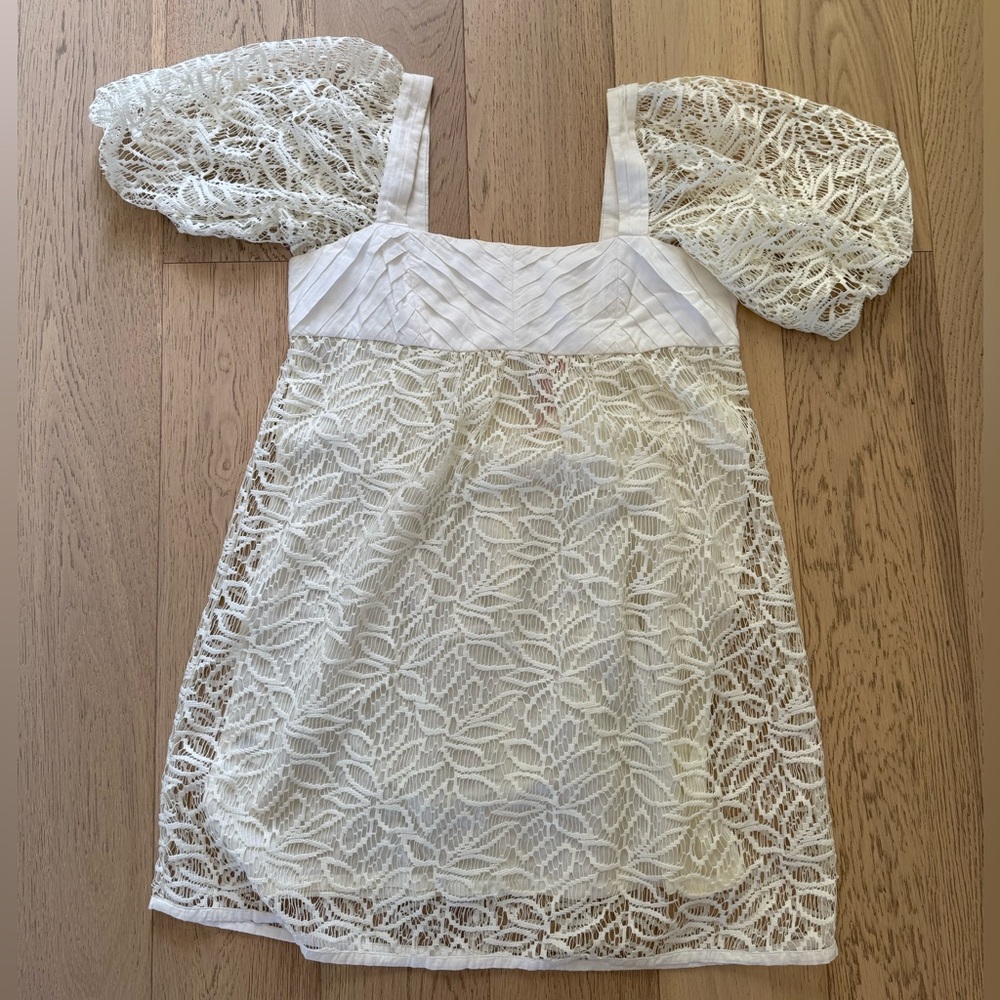 BCBGeneration Vintage Y2K White Lace Mini Dress
